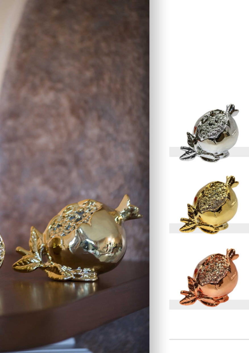 Bomboniera melograno bronzo oro argento